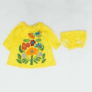 NWT FABULA Girls Yellow Dress Set Medium